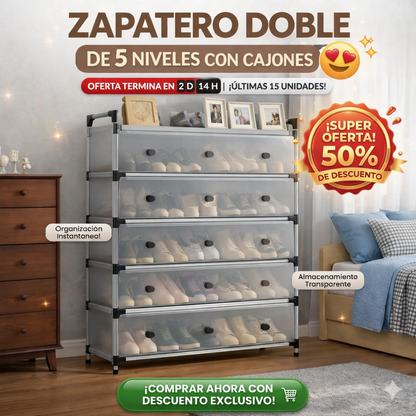 Zapatero Organizador 5 Niveles | 50% de descuento