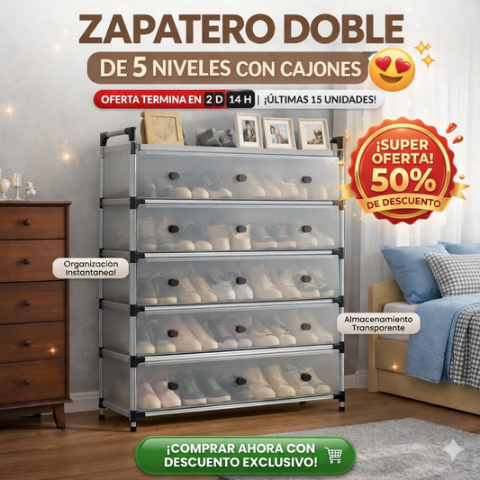 Zapatero Organizador 5 Niveles | 50% de descuento