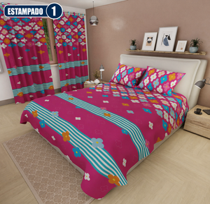 Combo Elegance Premium™ – Sábanas Estampadas + Cortina GRATIS🎁