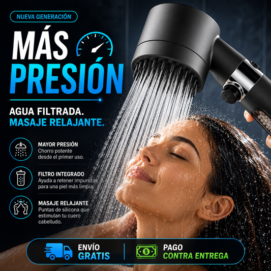 TurboSpa™ Ducha de Alta Presión con Filtro y Masaje Capilar