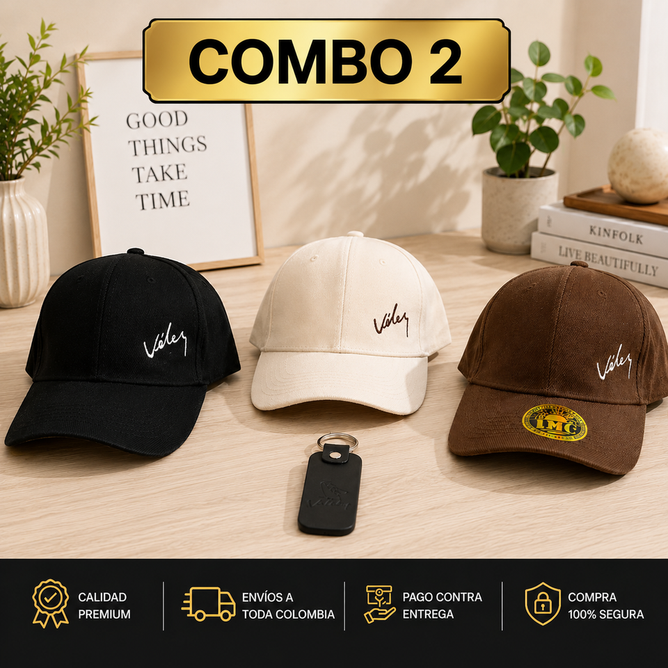 COMBO VÉLEZ PREMIUM | 3 Gorras + Llavero Oficial GRATIS