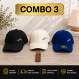 COMBO VÉLEZ PREMIUM | 3 Gorras + Llavero Oficial GRATIS