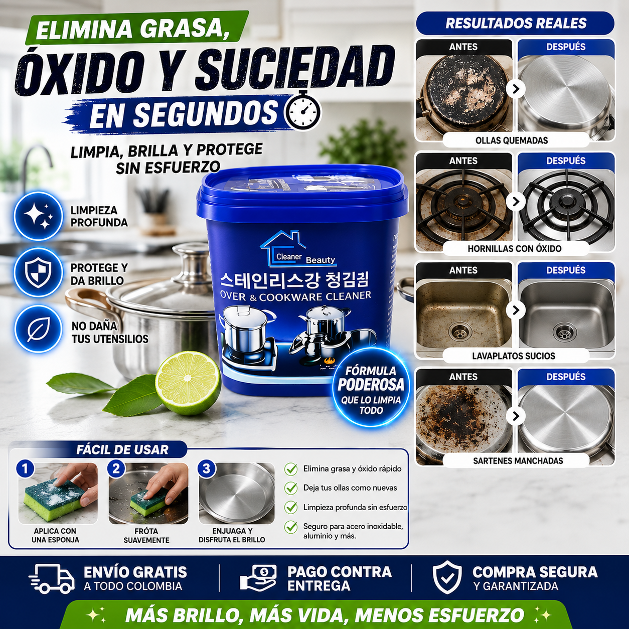 LIMPIADOR MULTIUSO PARA OLLAS 🔥 2 X 1