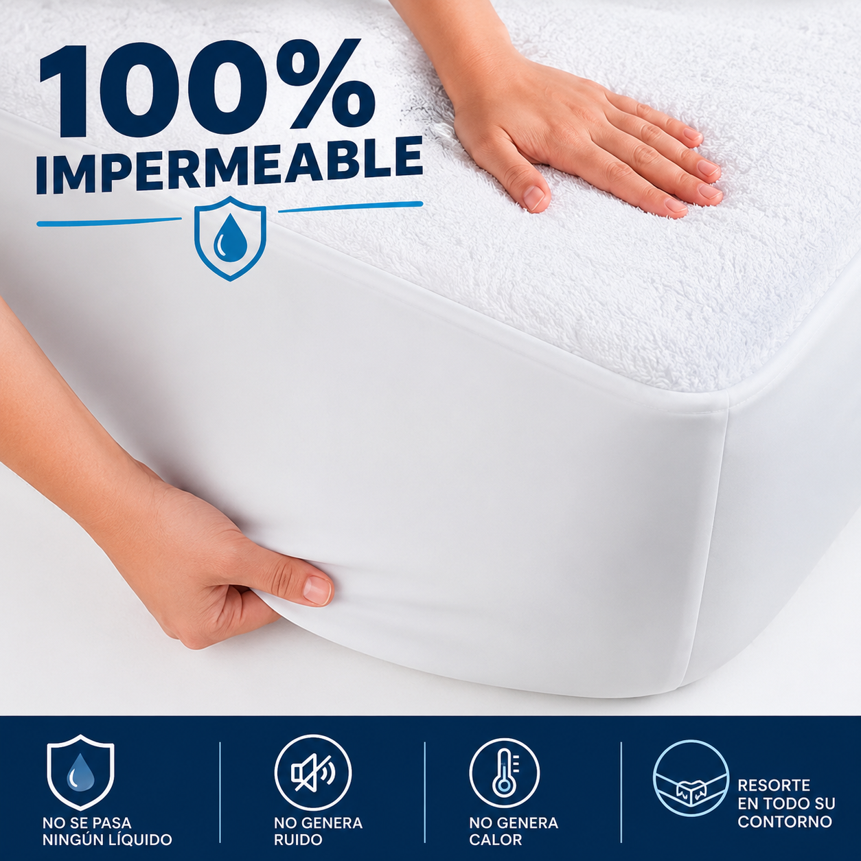 Protector de Colchón 100% Impermeable Premium + 2 Fundas de Regalo 🎁