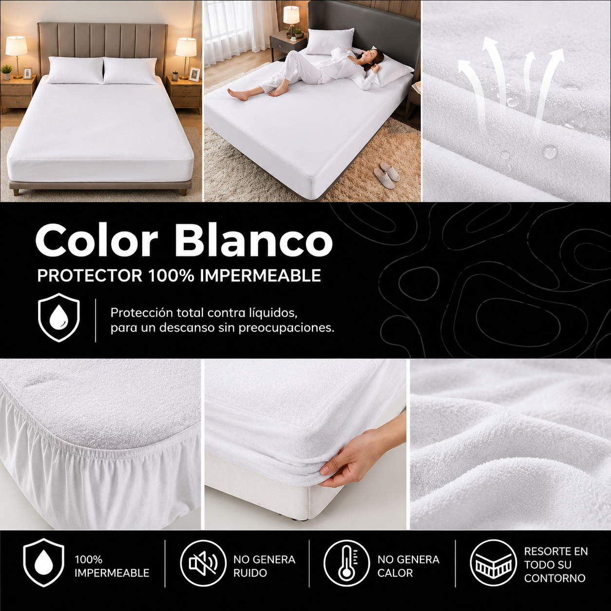 Protector de Colchón 100% Impermeable Premium + 2 Fundas de Regalo 🎁