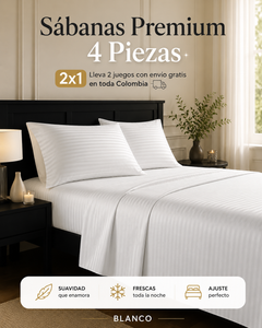 Sábanas Premium 4 Piezas ✨ Lleva 2 juegos con envío gratis en Colombia