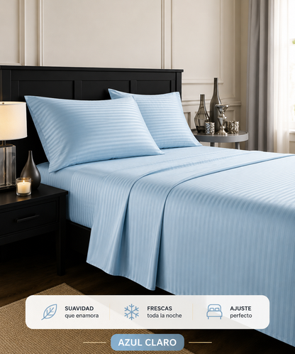 Sábanas Premium 4 Piezas + Protector de Colchón GRATIS | Envío Gratis