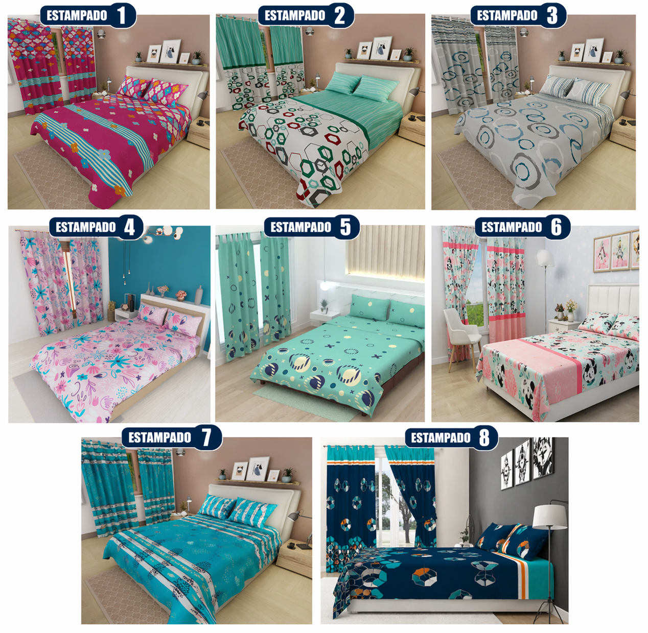 Combo Elegance Premium™ – Sábanas Estampadas + Cortina GRATIS🎁