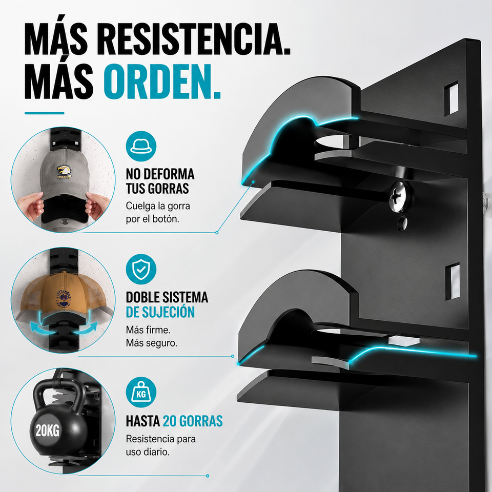 CapRack™ | Organiza Tus Gorras y Libera Espacio en Segundos