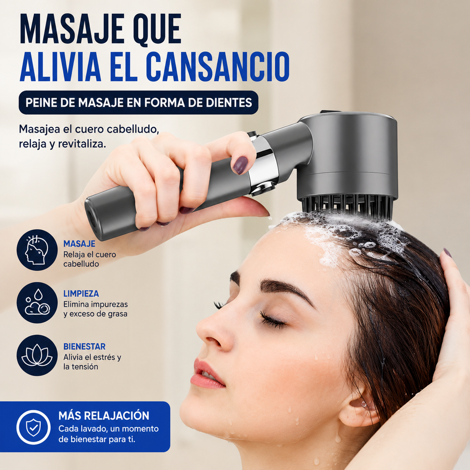 TurboSpa™ Ducha de Alta Presión con Filtro y Masaje Capilar