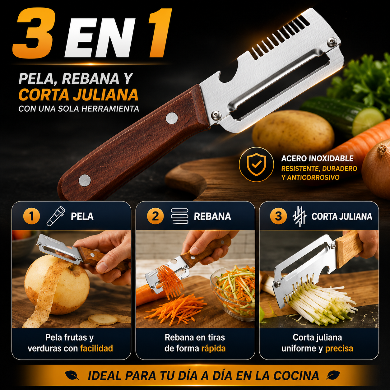 Arashi® Cuchillo pelador multifuncional premium|| 🔥Promo 2x1🔥
