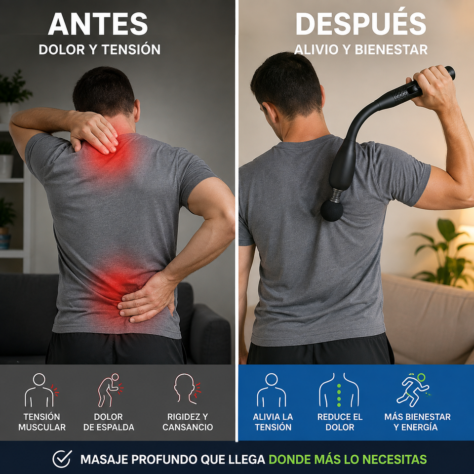 Masajeador 360°™ |Alivia la tensión muscular en minutos.