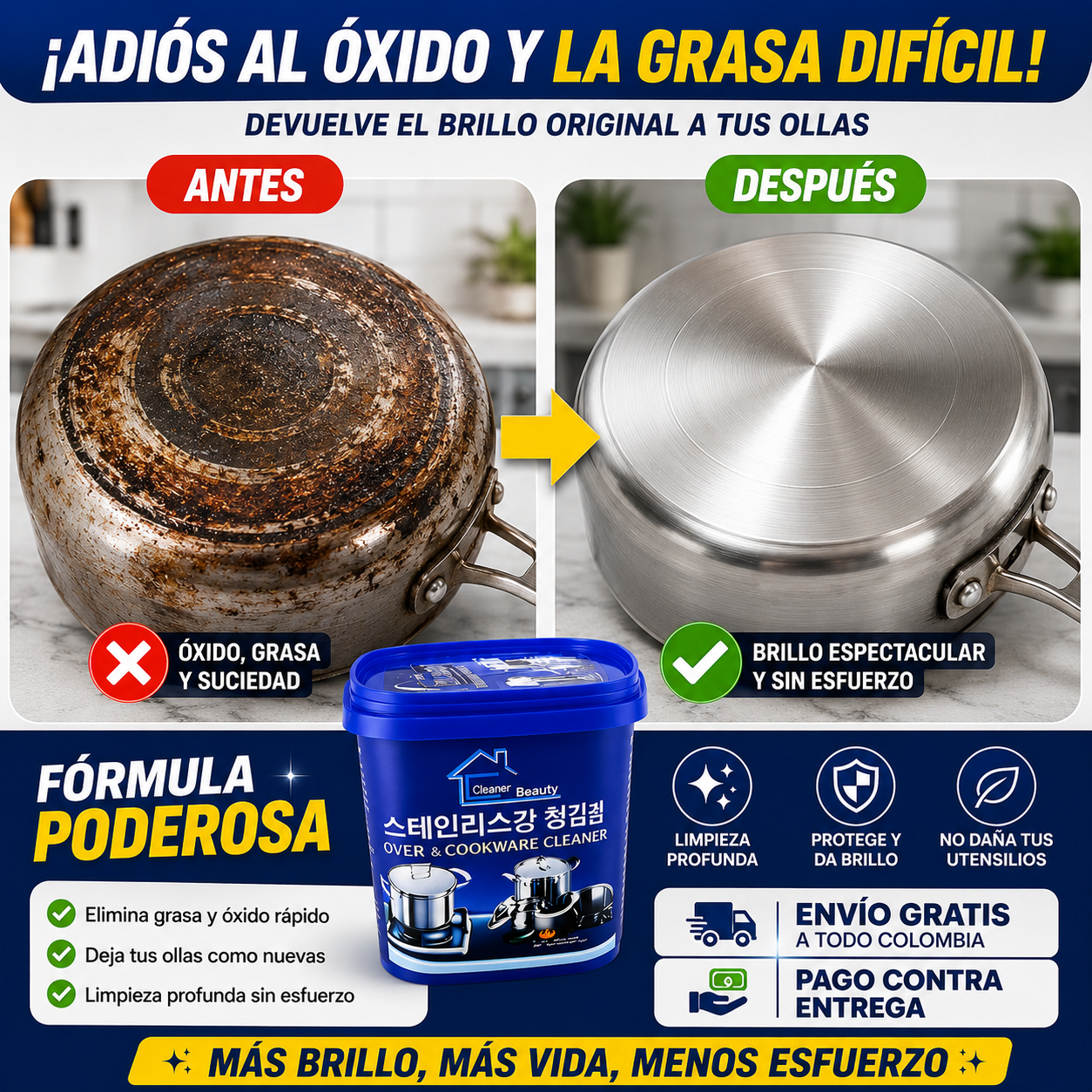 LIMPIADOR MULTIUSO PARA OLLAS 🔥 2 X 1