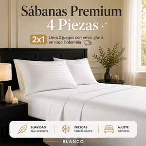 Sábanas Premium 4 Piezas | Lleva 2 Juegos por el Precio de 1 + Envío Gratis
