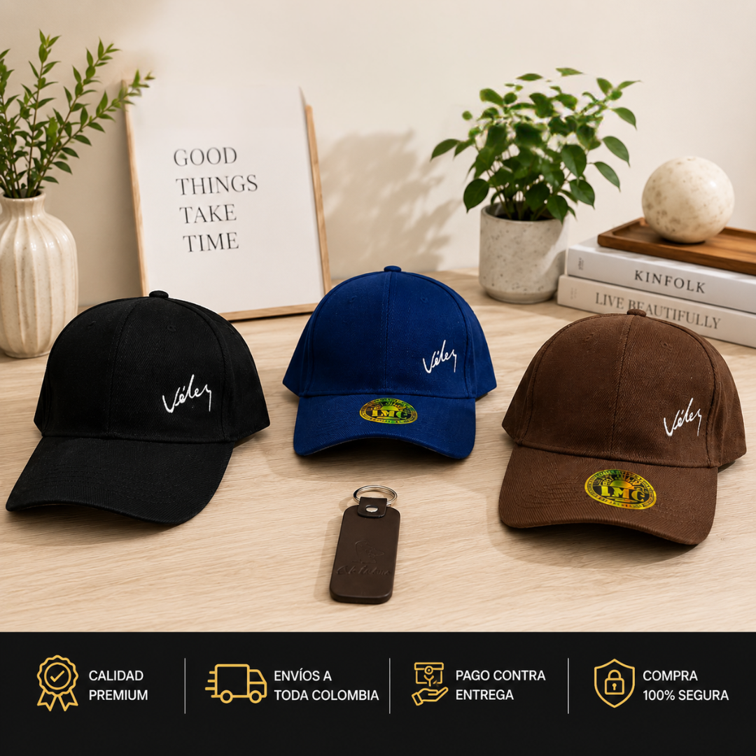 COMBO VÉLEZ PREMIUM | Incluye 3 Gorras Premium + Llavero GRATIS