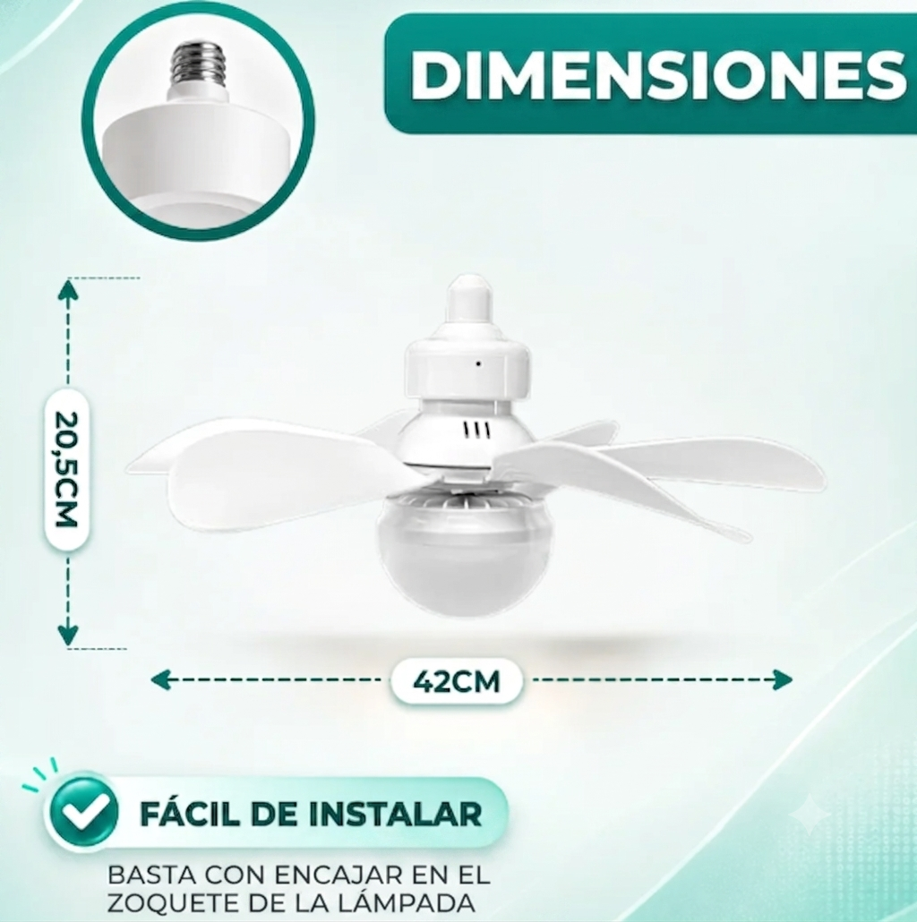 ¡NO MÁS CALOR!  Ventilador de Techo LED 2 en 1 con Control Remoto