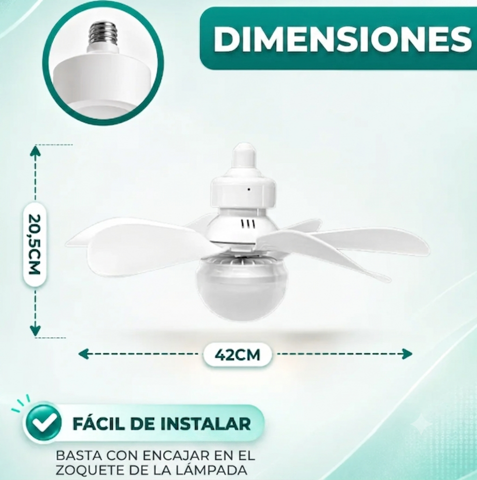 ¡NO MÁS CALOR!  Ventilador de Techo LED 2 en 1 con Control Remoto