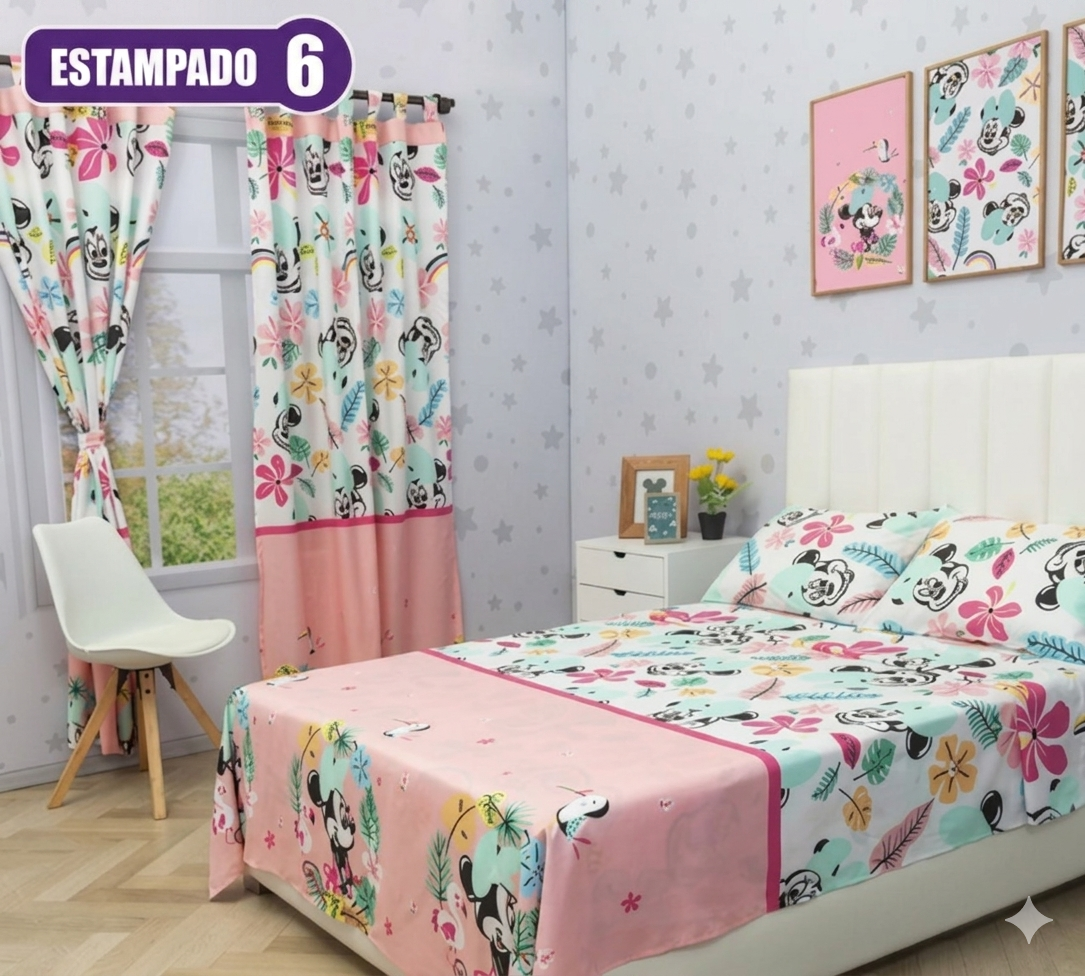 Combo Elegance Premium™ – Sábanas Estampadas + Cortina GRATIS🎁
