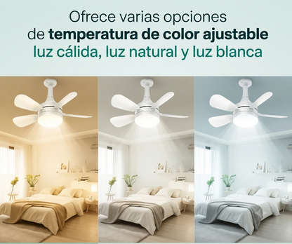 ¡NO MÁS CALOR!  Ventilador de Techo LED 2 en 1 con Control Remoto