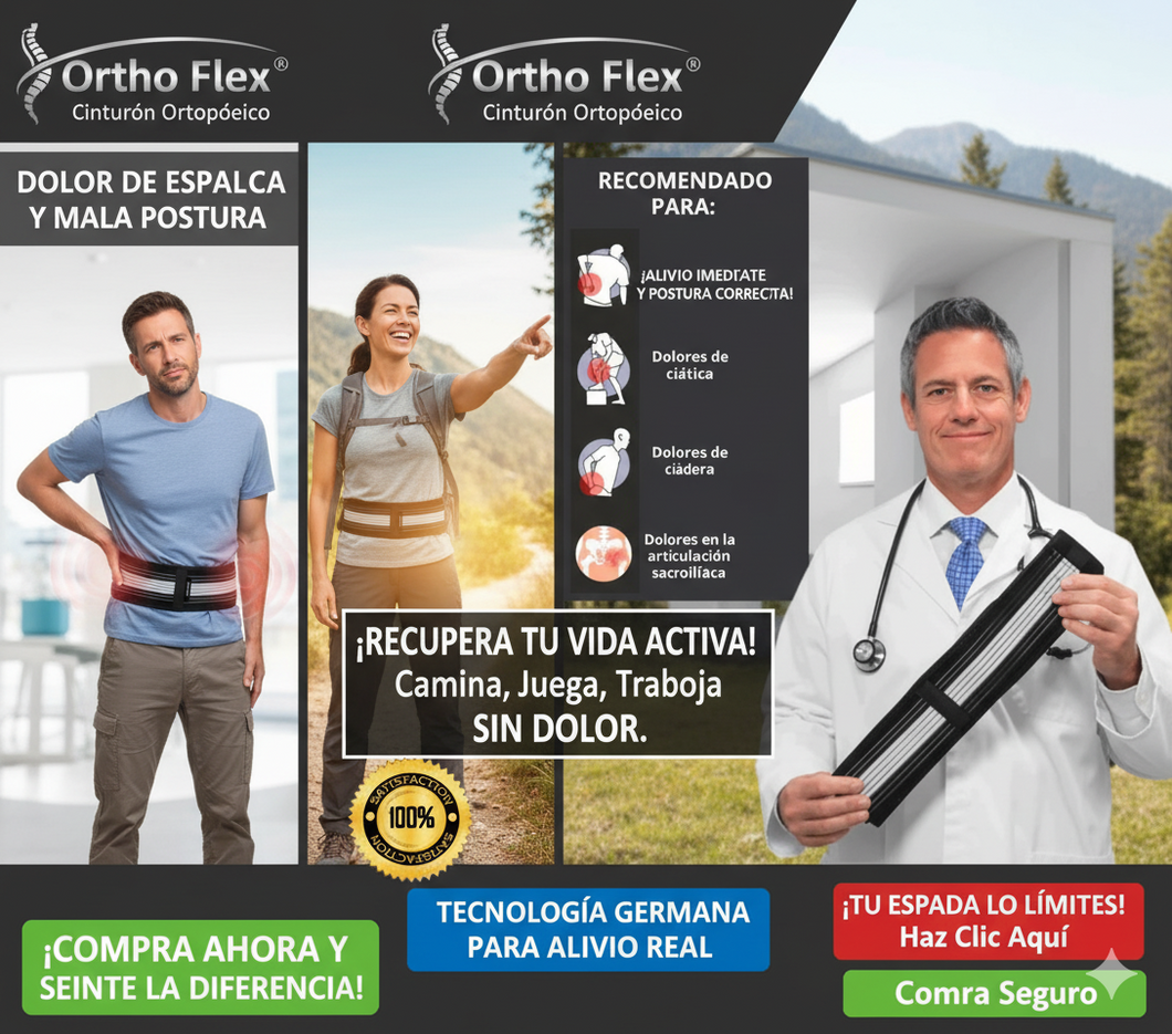 Cinturón Ortopédico Ortho Flex® – Alivio Inmediato para Dolor de Espalda y Postura Correcta