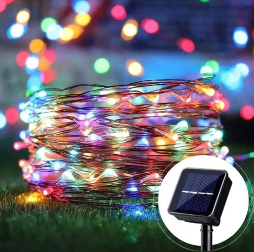 Luces Led Navideñas con Panel Solar