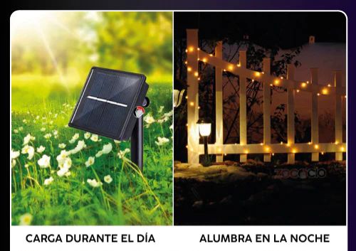 Luces Led Navideñas con Panel Solar