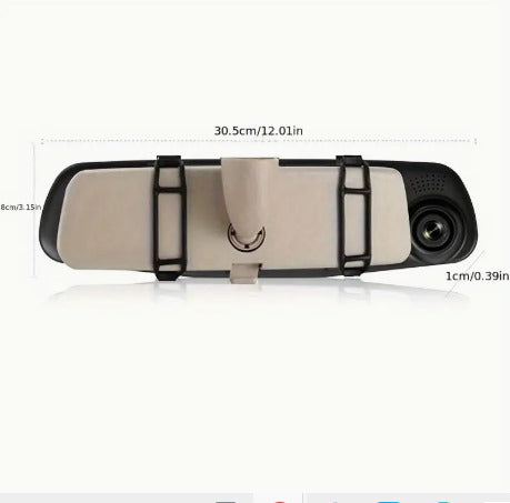Espejo Retrovisor Doble Cámara Full HD