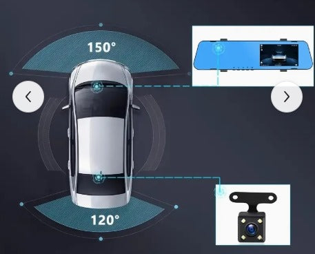 Espejo Retrovisor Doble Cámara Full HD