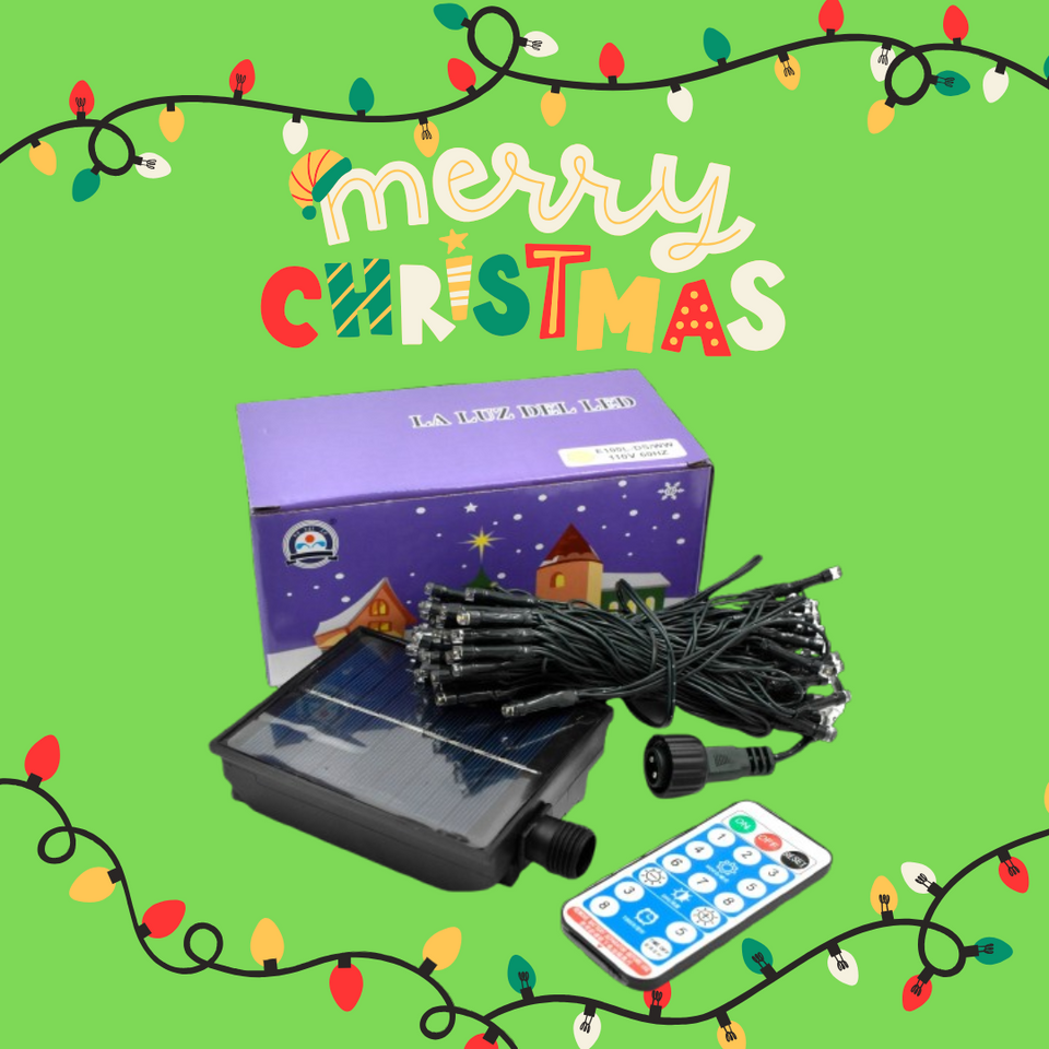 Luces Led Navideñas con Panel Solar