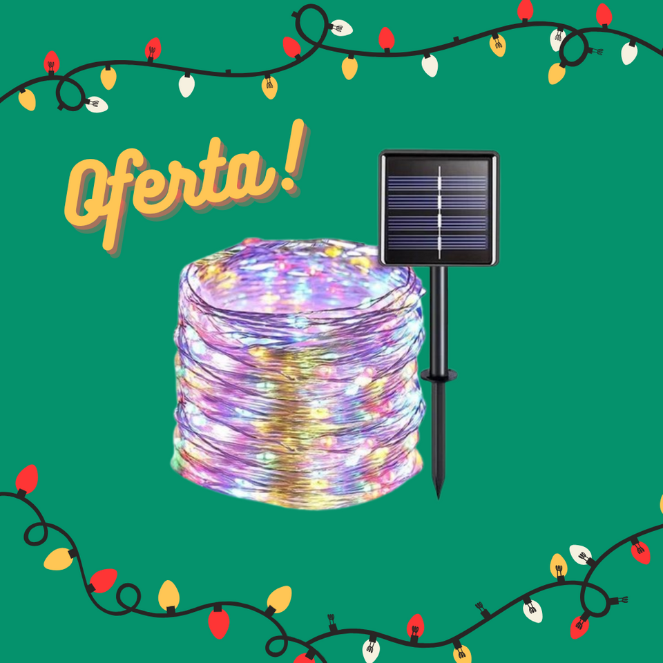 Luces Led Navideñas con Panel Solar