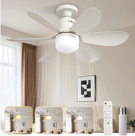 ¡NO MÁS CALOR!  Ventilador de Techo LED 2 en 1 con Control Remoto