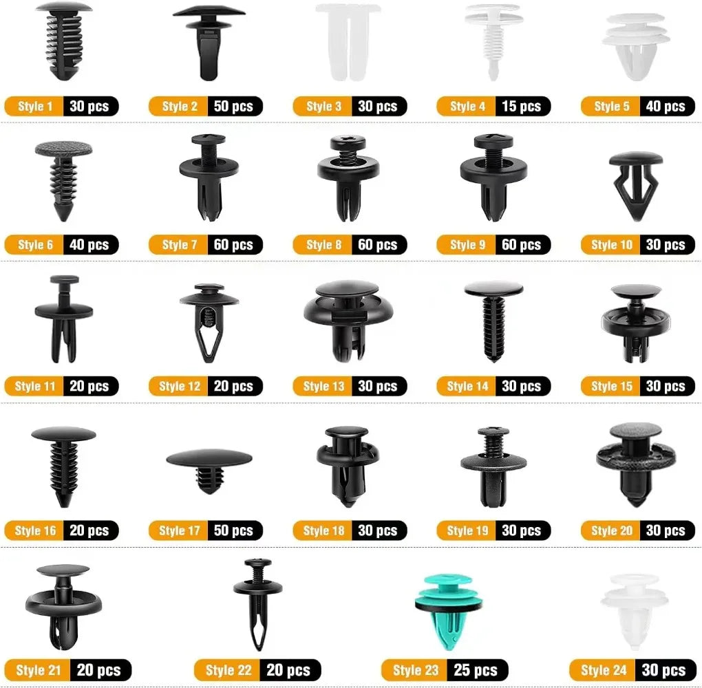 Kit de Clips para Carro y Moto 800 Piezas + Herramienta