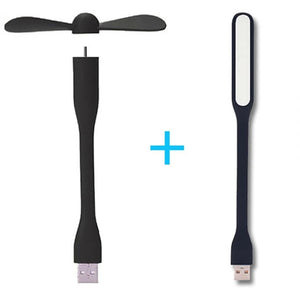 Mini Lampara Led + Ventilador Usb Flexible